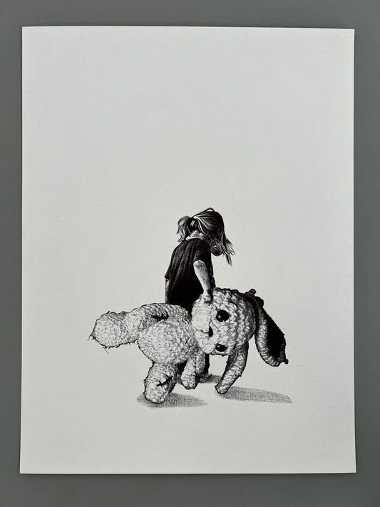 Dessin stylo bic petite fille doudou