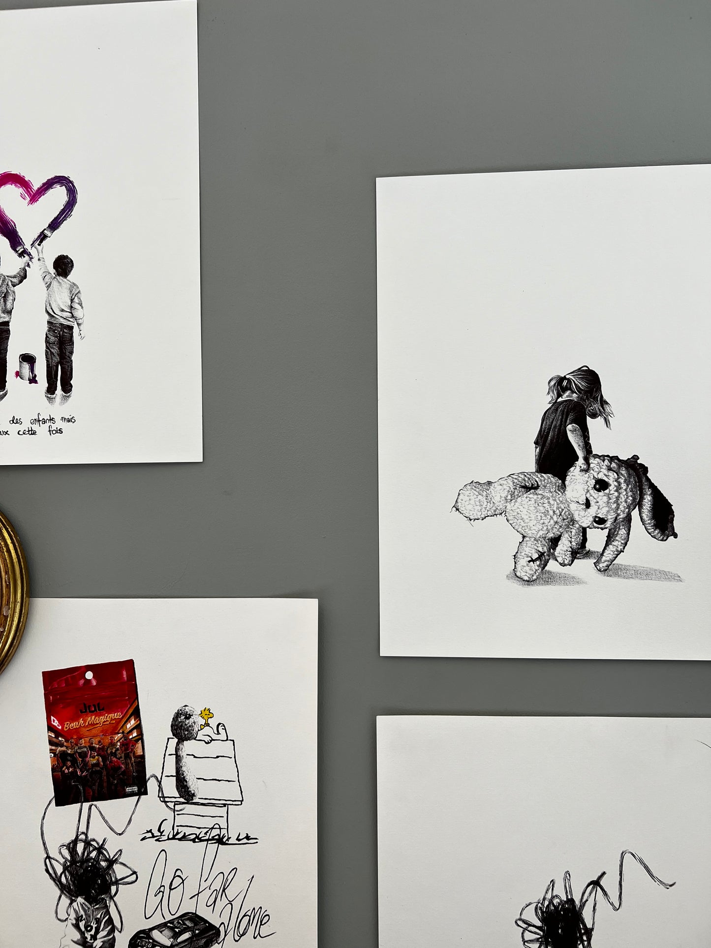 Dessin stylo bic petite fille doudou